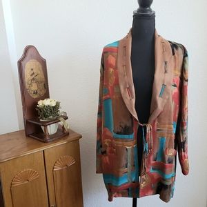 #Vintage Jo Hardin Women Abstract Rayon